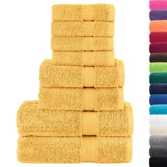 Berkfield Home 8 Piece Premium Towel Set SOLUND Gold 600 gsm