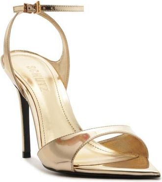 Schutz Zosia Ankle Strap Sandal in Platinum at Nordstrom, Size 9.5