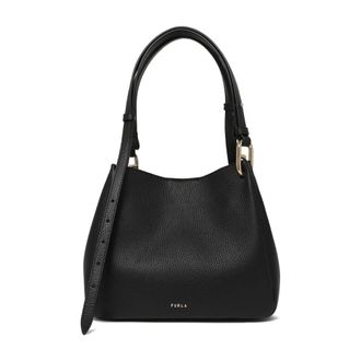 Furla Tassen, Dames, Zwart, ONE Size, Leer, Nuvola Hobo Bag