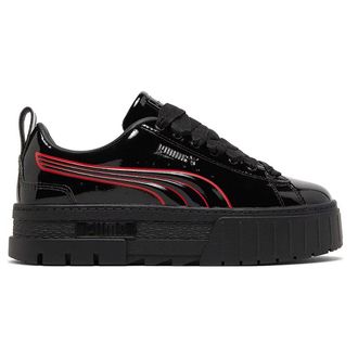 Puma Batman x Mayze Catwoman Womens Black Trainers Patent Leather - Size UK 5.5