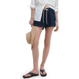 Rag & Bone Emery Drawstring Cargo Denim Shorts in Ocean Rinse at Nordstrom, Size X-Large