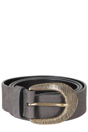 Orciani Charcoal Nabucco Textured Leather Belt