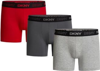 DKNY 3-Pack Eco Active Boxer Briefs in Red/Grey/Heather Grey at Nordstrom, Size X-Large