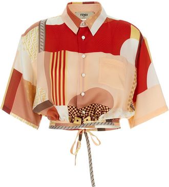 Fendi Patchwork Silk Shirt