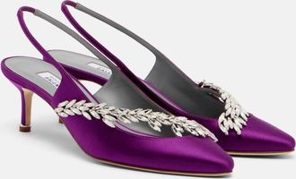 Balenciaga x Manolo Blahnik satin slingback pumps