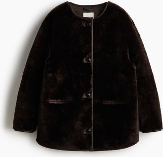 H&M Flauschige Jacke - Brown