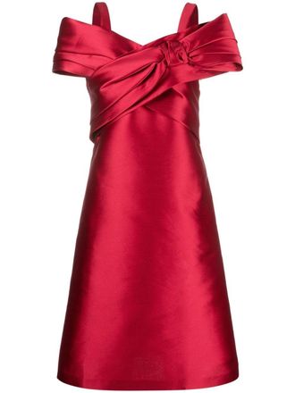 Alberta Ferretti Abito corto con fiocco - Rosso