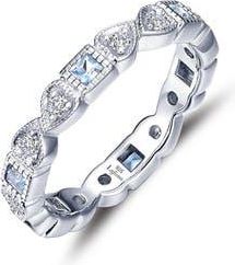 Lafonn Simulated Diamond & Birthstone Band Ring in Blue at Nordstrom Rack, Size 7