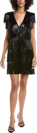 Tadashi Shoji Spritz Metallic Fringe Mini Dress