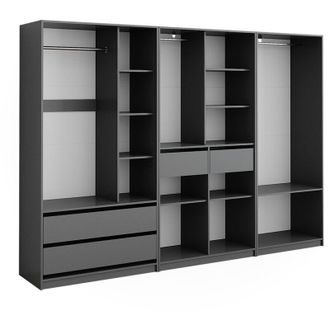 Vicco Armario Elmo, Antracita, 100 X 200 Cm Lote De 3 Vicco