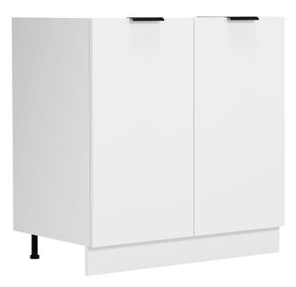 ebuy24 Lavabo Vcm Dimensiones Aprox. Al. 82 X An. 80 X. T. 46 Cm Gabinete Con Dos Puertas Giratorias Muebles De Cocina - Fasola (blanco)