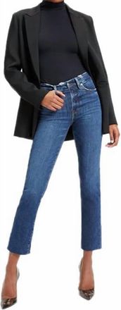 Good American Good Straight Split Pocket Jeans In Indigo