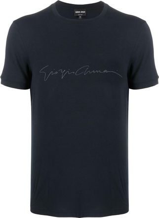 Giorgio Armani Navy Blue Logo T-Shirt