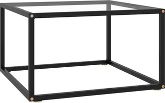 vidaXL Mesa De Centro Con Vidrio Templado Negro 60x60x35 Cm Vidaxl