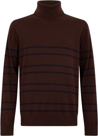 Iceberg Trui met boothals - Heren - Truien - Bruin - Maat: XL Wol