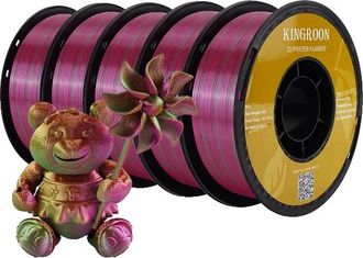 OEM Filamento Para Impresora 3d, Acabado Sedoso, Opciones Multicolor, Dorado, Verde, Rojo Rosado