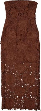 Rotate Gedrapeerde Chiffon Maxi Jurk - Dames - Feestkleedjes - Bruin - S - Chiffon - Kleedjes