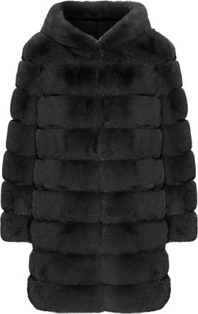 Americandreams Blake Faux Fur Jas Lang - Dames - Jassen - Zwart - L - Polyester - Jassen