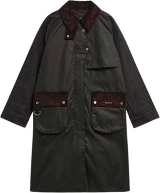 Barbour Jassen, Dames, Groen, XS, Katoen, Kirklees Long Trench