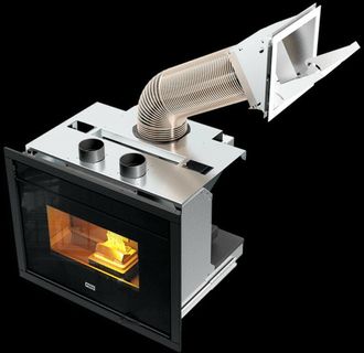 Foco Inserto Camino FOCO - Canalizzato - Alimentazione: Pellet - Con Sistema di Carico Laterale - Mod. 13c - Classe Energetica A+