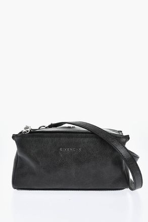 Givenchy Hammered Leather Shoulder Bag PANDORA with Silver-Effect Logo Givenchy