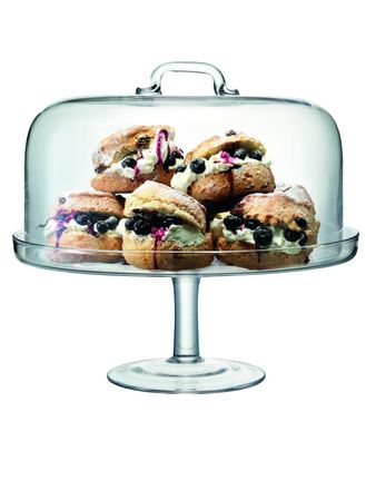 LSA International Handgefertigte Tortenplatte mit Glocke Serve &oslash; 34.5 cm