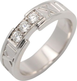 Tiffany & Co. Silver Clear White Gold (18K) Band Ring (Pre-Owned)