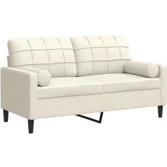 vidaXL Sof&aacute; De 2 Plazas Con Cojines Terciopelo Color Crema 140 Cm Vidaxl