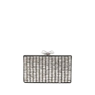 Self Portrait Crystal-embellished Bow-detail Clutch Bag