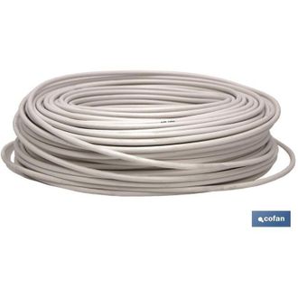 cofan Cable Antena 75 Ohm Blanco (100 M), Rollo De Cable De Antena Tv Coaxial De Alta Calidad. Con 75 Ohmios. Color Blanco. Longitud Del Rollo De 100 Metros