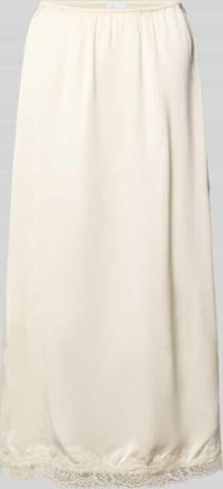 Jake*s Midirock aus Viskose mit Spitzenbesatz in Beige, Gr&ouml;&szlig;e 40