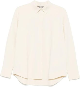 Max Mara Blouse met lange mouwen en kraag - Beige