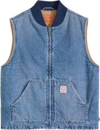 Levi's Sansome Vest - Heren - Bodywarmers - Blauw - M - Katoen - Jassen