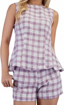 Glam Ella Gingham Set In Purple