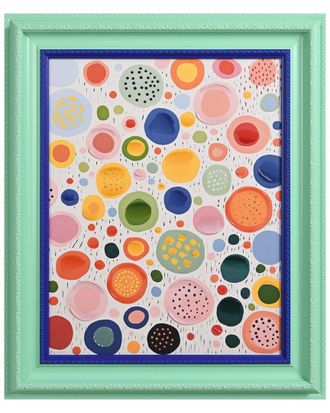 Empire Art Direct Colorful Sphere Harmony Hand-Painted Embellished Canvas Wall Art With Baroque Frame