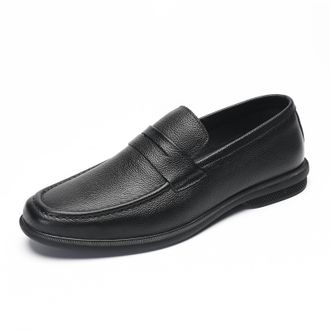 Generic Mens Classic Penny Loafers Flat Slip-On Soft Leather Moccasins Driving Shoes for Men (Black,6.5)