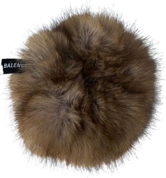 Balenciaga Holli faux-fur round scrunchie - Bruin