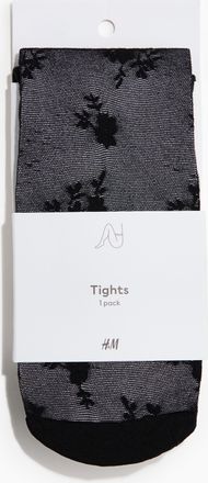 H&M Gemusterte Strumpfhose - Schwarz