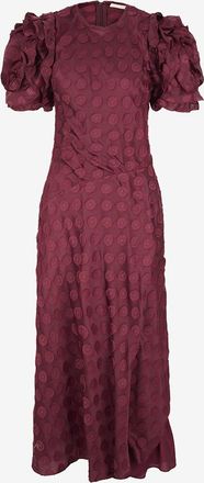 Ulla Johnson Midi-Kleid mit rundem Ausschnitt aus Seidenmischung Elvia