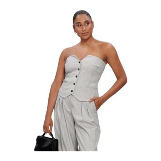 Copenhagen Muse CMTAILORY-Corsage - Dames - Tops - Grijs - Maat: L