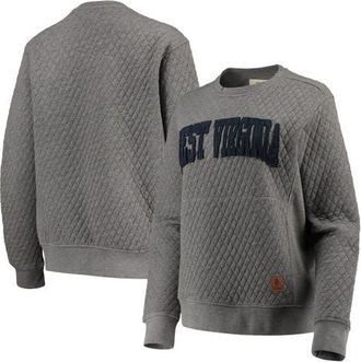 Pressbox Womens Pressbox Heather Charcoal West Virginia Mountaineers Moose Quilted Pullover Sweatshirt in Heather Gray at Nordstrom, Size Small