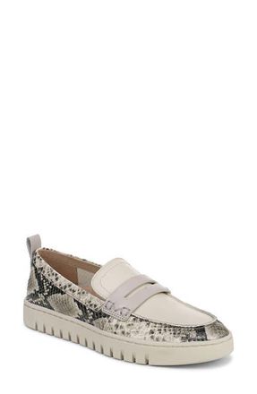 Vionic Uptown Hybrid Penny Loafer in Cream Snake at Nordstrom, Size 7.5