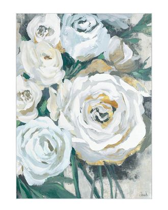 Empire Art Direct White Bouquet of Florals II Washable Art Area Rug