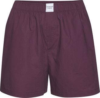 Copenhagen Pyjamashorts COPENHAGEN STUDIOS, Damen, Gr. 32, N-Gr, dunkelrot, Web, Obermaterial: 100% Baumwolle, unifarben, loose fit kurz, Hosen Pyjamashorts, aus