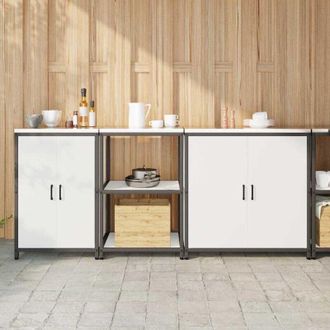 vidaXL Juego De Almacenamiento De Cocina Hattem 3 Pcs Blanco Vidaxl