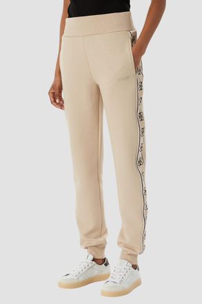 OEM Pantalones Deportivos Beige Para Mujer Guess Britney Jogger Con Rayas Laterales, Talla S