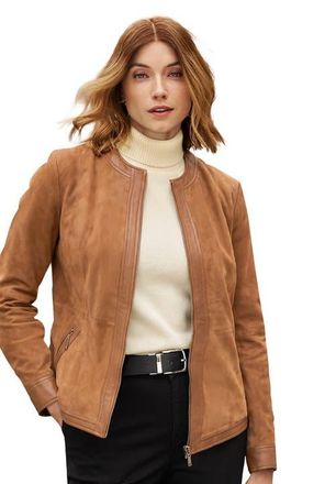 Jessica London Suede Lady Jacket in Cognac at Nordstrom, Size 14