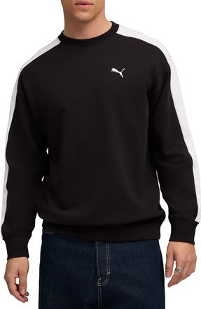 Puma T7 Relaxed Crewneck Sweatshirt in Puma Black at Nordstrom, Size Xx-Large
