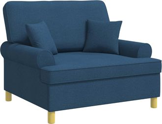 vidaXL Sill&oacute;n Con Cojines Azul Tela Vidaxl