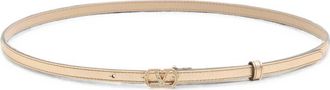 Valentino Garavani VLogo Signature Belt In Laminated Calfskin With Crystals 10 Mm